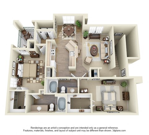 2 bed 2 bath A at Montfort Place Apartments, Texas, 75254